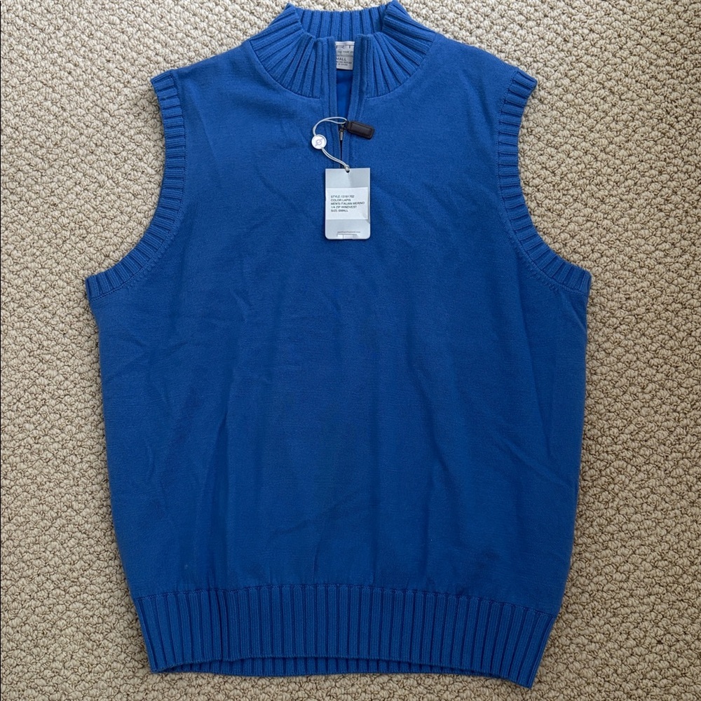 Martin Blue Zip Up Sweater Vest